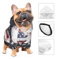 thumbnail image 3 of Fotbe American Flag Eagle Art Sudadera con Estampado para Perros Pequeños – Suéter con Capucha para Mascotas, Tela Suave de Forro Polar con Bolsillo-XX-Large, 3 of 7