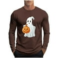 thumbnail image 2 of FDGIU Men's Halloween Graphic Tees Fashion Casual Men Print Sports Long Sleeves Round-Neck Blouses Shirts Casual Shirts, 2 of 5