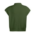 thumbnail image 5 of UJNDER Autumn Winter Solid Color Wool Sweater for Women Temperament High Neck Sleeveless Pullover Green M, 5 of 9