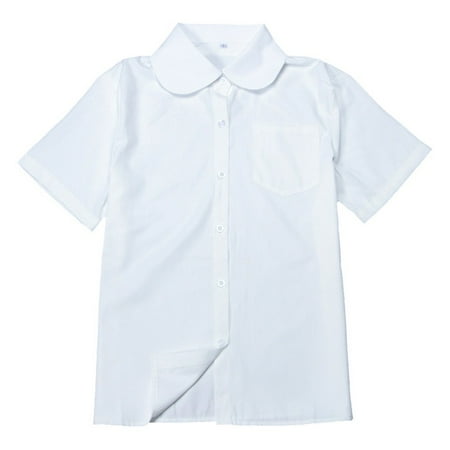 

KDJ Women Summer Japan Students Round Neck Short Sleeve JK Uniform White Shirt Top