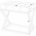 thumbnail image 7 of Partner Furniture 20" Rectangle Faux Leather Tufted Standard Ottoman in Yellow, 7 of 7