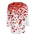 thumbnail image 5 of SOOMLON Valentines Day Tops Women Girl Friend Valentines Gift Loose 3/4 Sleeve Crew Neck Tops Cute Love Heart Graphic Blouses Trendy Festival Outfits 2025 Multicolor S, 5 of 5