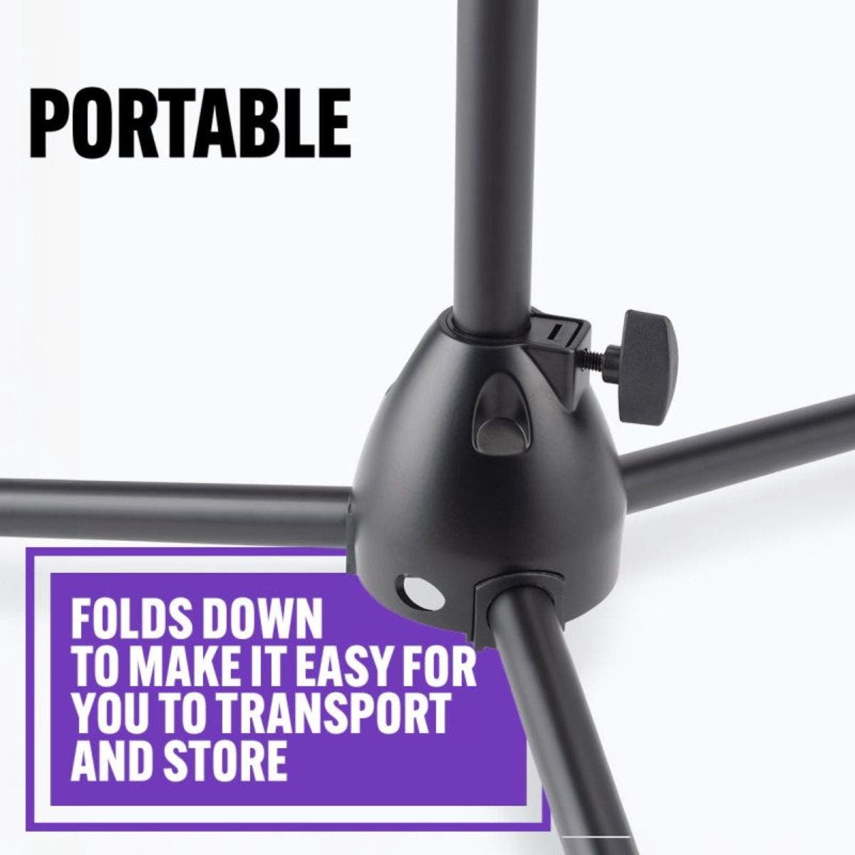 On-Stage One-Handed Microphone Stand with Tripod Base