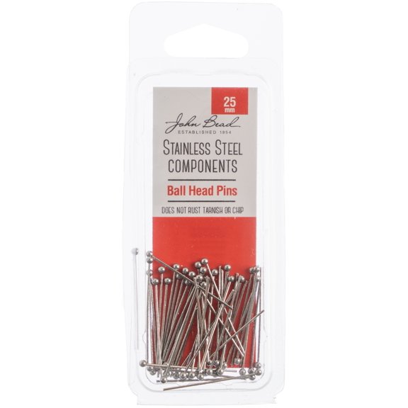 John Bead Stainless Steel Ball Head Pins 50/Pkg-25mm