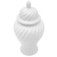 thumbnail image 3 of 24" White Swirling Ridges Temple Jar, 3 of 7
