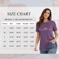 thumbnail image 7 of SHIBEVER Short Sleeve T-Shirts for Women Fashion Summer Tops Trendy Loose High Low Purple Dressy Tops Tunic Blouse Size L, 7 of 7