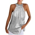 thumbnail image 2 of DPTALR Débardeur Décontracté Sans Manches à Paillettes pour Femmes Été, 2 of 5