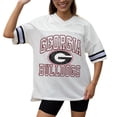 thumbnail image 3 of Women's Gameday Couture White Georgia Bulldogs Iconic Oversized Fashion Jersey, 3 of 5