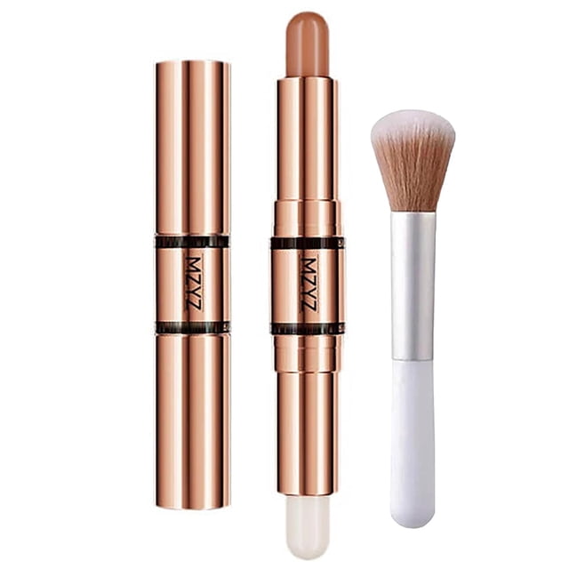 Double Head Makeup Stick-Highlighter & Contour, Natural Double-End Highlight Contour Stick with Face/Eye Shadow/Nose/Hairline