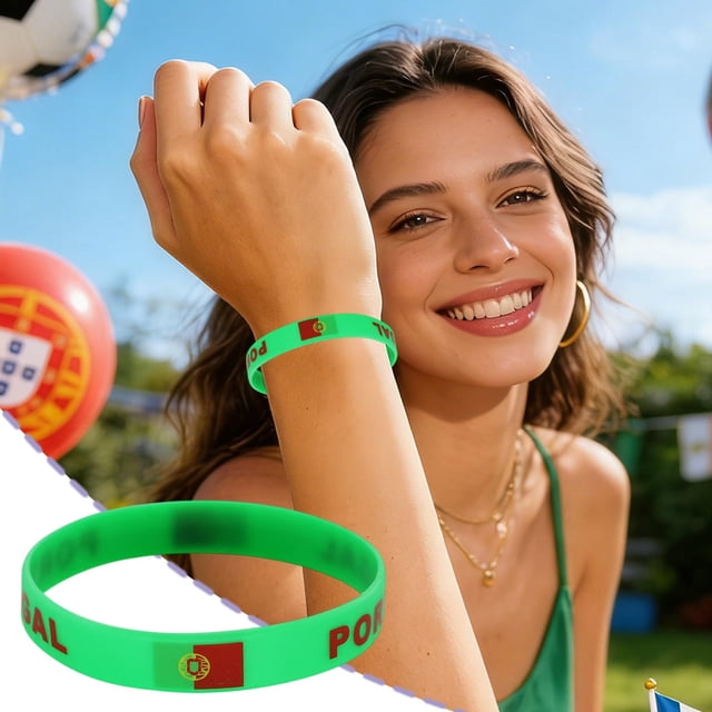 Pulsera De Silicona Pulsera de silicona multicolor con banderas del Mundial 2026 para aficionados de Estados Unidos,Canadá y México (multicolor,1 pieza). Rkxzt