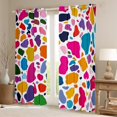 thumbnail image 2 of Manfei Colorful Graffiti Curtains Pack of 2 (42x84 Each),Modern Geometric Pattern Curtains Blackout,Watercolor Print Bedroom Curtains For Girls Kids,Microfiber Bedroom Decor, 2 of 6