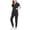 Black, variant on CHUMUD Women's Scrubs Set - Sporty V-Neck Medical Top and Stretch Waist Cargo Pant, Uniform Jogger Suit for urse Esthetician Workwear