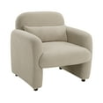 thumbnail image 3 of Taupe Boucle Accent Chair - Modern Living Room Furniture, 32.5" Wide, Plywood Frame, Cozy Pillow Included. Comfortable Reading Nook Chair., 3 of 7