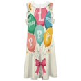 thumbnail image 4 of Happy Birthday Balloons And Bow Women's Fashion Casual Dress Summer Stand Up Collar Ruffles Sleeve Dress Elegant Dresses, 4 of 4