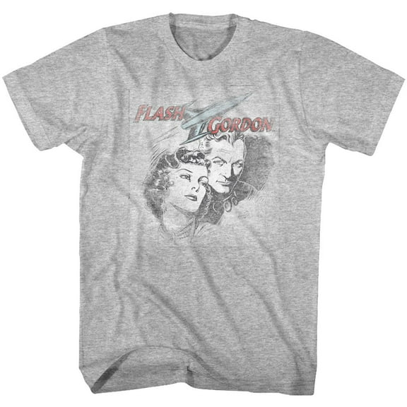 Flash Gordon Flash Head Gray Heather Adult T-Shirt 4Xlt