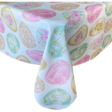 

Newbridge Easter Egg Delight Easter and Spring Easy Care Fabric Tablecloth 70” Round
