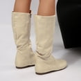 thumbnail image 5 of Fnooota Women's Knee High Boots, Fashion Side Zipper Round Toe Non Slip Fall Winter Shoes Beige Size 9.5, 5 of 9