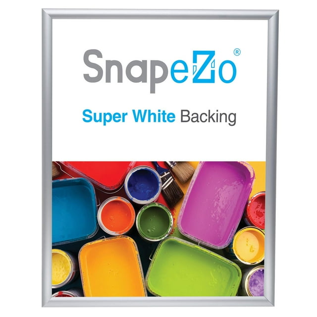 Snapezo Poster Frame 18X24 Inches Silver 1 Inch Aluminum Profile Front-Loading Snap Frame Wall Mounting Sleek Series
