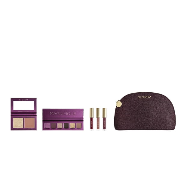 Colección de maquillaje Sigma Beauty Magnifique con bolsa y set de labios