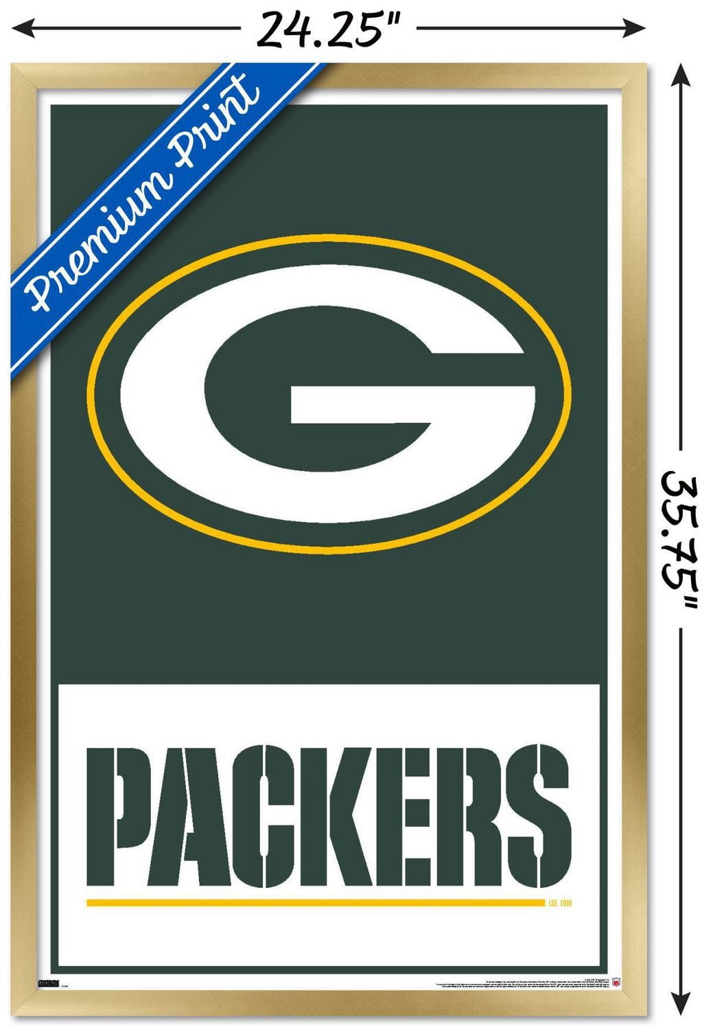 NFL Green Bay Packers - Logo 21 Wall Poster with Push Pins