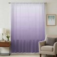 thumbnail image 3 of Purple Ombre Sheer Curtains 84 Inch Length, Light Filtering Voile Curtain Panel, White Gradient Modern Abstract Art Rod Pocket Drapes Window Treatments for Living Room Bedroom 52"x84", 3 of 9