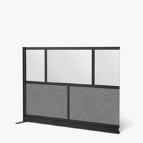 Luxor Expanse Modular Wall Room Divider System - Black Frame - 70" x 48" Add-On Wall, Freestanding