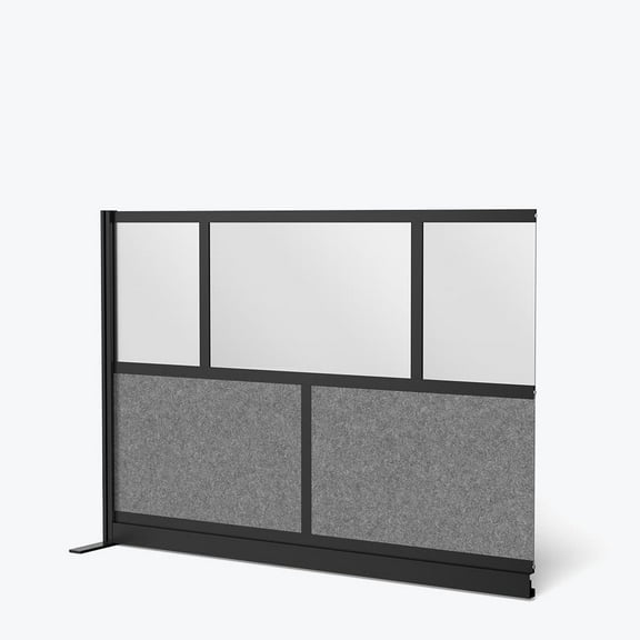 Luxor Expanse Modular Wall Room Divider System - Black Frame - 70" x 48" Add-On Wall, Freestanding