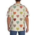 thumbnail image 5 of Xecao offers the Heart Polka Dot for Men's Casual Short-sleeved Shirt, a button-up collared shirt with a pocket, perfect for beach vacations and yacht travel in the Medium size., 5 of 7