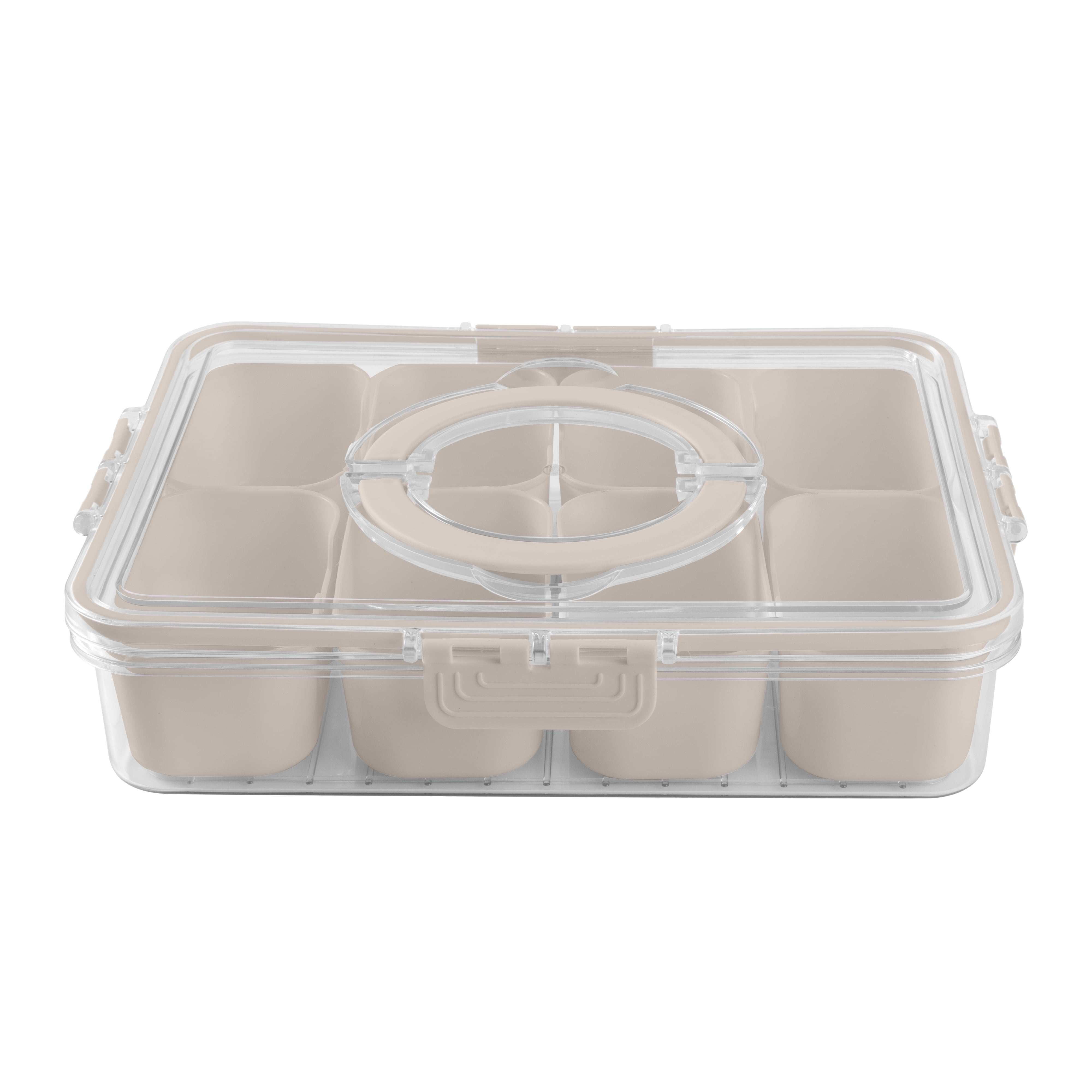 (4 pack) Cook With Color Snackle Box for Kids Lunch Box and Snack Container, Brown