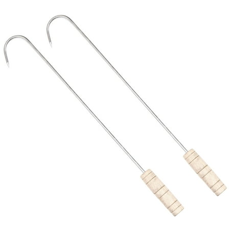 

Homemaxs 2Pcs Stainless Steel Meat Hooks Pork Hooks Ham Holders (Assorted Color)