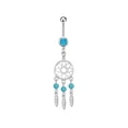 thumbnail image 4 of 3pcs Surgical Steel 14G Dangle Dream Catcher Belly Button Rings Women Dangling CZ Curved Barbell Navel Rings, 4 of 5