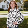 thumbnail image 3 of Uorisanigo Girls Half Zip Pullover Sweatshirt Oversized Sweatshirts Loose Cute Panda Print Long Sleeve Zipper Sweatshirts Athletic Pullover Jackets for Vacation Shopping Exercise Wear, 3 of 7