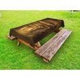 thumbnail image 1 of Cartoon Outdoor Tablecloth, Art of a Painting of Abandoned Mine with Explorer Mystic Adventure Print, Decorative Washable Fabric Picnic Table Cloth, 58 X 84 Inches,Golden and Brown, by Ambesonne, 1 of 2