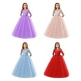 thumbnail image 5 of GYRATEDREAM Girls Dress Long Bridesmaid Wedding Tulle Dresses Sequin Lace Wedding Party Flower Dress Kids Tulle Prom Ball Gowns,Size 14-16 Years, 5 of 5