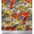 thumbnail image 1 of Soimoi Moss Georgette Fabric Flower Artistic Print Fabric by The Yard 42 Inch Wide, 1 of 3