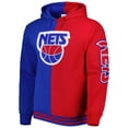 thumbnail image 2 of Men's Mitchell & Ness Blue/Red New Jersey Nets Big & Tall Hardwood Classics Split Pullover Hoodie, 2 of 3