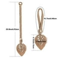 thumbnail image 6 of 4pcs Bohemian Leaf Tassel Curtain Raffle Holder, Adjustable Polyester Rope with Wooden Beads, Boho Style Decorative Curtain Clamps for Bedroom, Living Room, Kitchen, 6 of 6