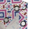 thumbnail image 5 of Ambesonne Ethnic Grommet Curtain, Hand Drawn Mayan Sripes, 50" x 63", Fuchsia Indigo Burgundy, 5 of 6