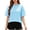 Blue, variant on ShomPort Womens Summer Tops Casual Striped Tie Back Short Sleeve Crew Neck Blouse Dressy Loose T Shirts