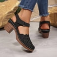 thumbnail image 5 of Rvasteizo Women Classic Shoes Solid Closed Toe Hollow Out Thick Sole Summer, 5 of 5