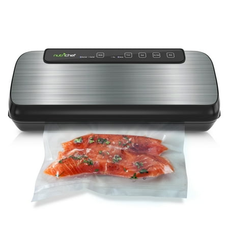 NutriChef PKVS20STS - Automatic Vacuum Sealer System - Electric Air Sealing Food Preserver with Stainless Steel Housing