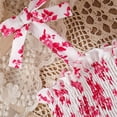 thumbnail image 6 of CYRBOKO Dresses for Girls, Floral Print A-line Summer Drawstring Bow Casual Dresses Red Size 7-8 T, 6 of 7
