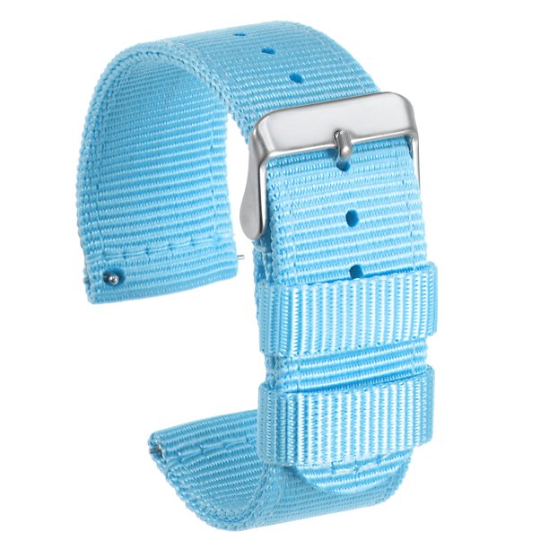 Amarillo Nylon Reloj Correa 22mm Ancho Duradero Nylon Correa con Plata Hebilla, Universal Reemplazo Lienzo Reloj Correa 35