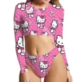 thumbnail image 1 of Hello Kitty Anime Print Sexy Slim Split Bikini Swimsuit for Women, 1 of 10