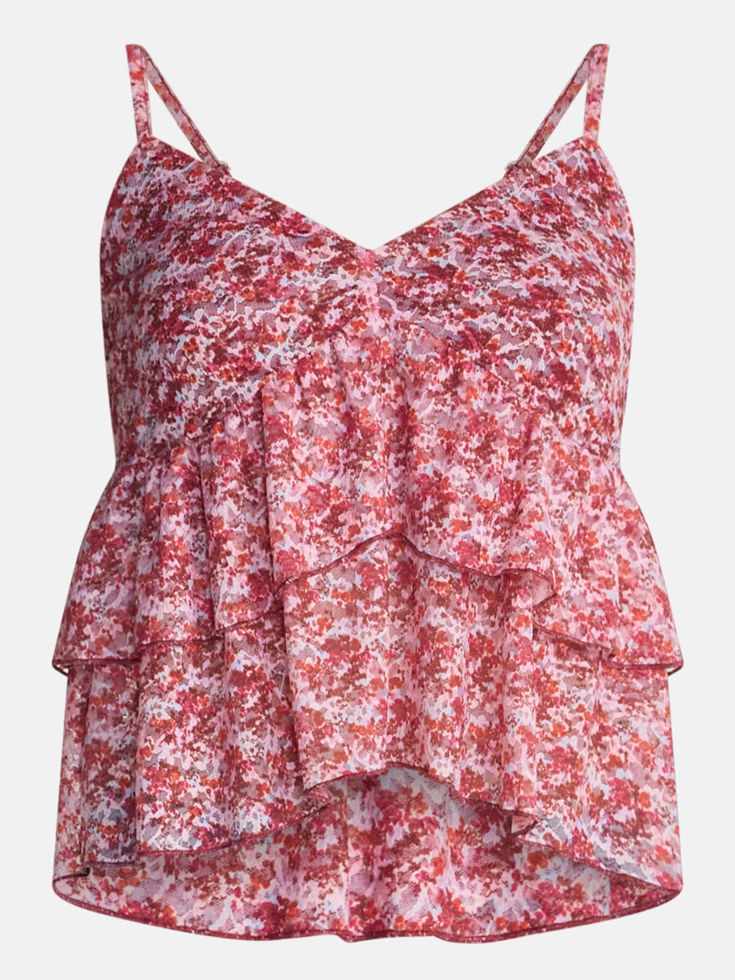 No Boundaries Layered Lace Tank Top, Women's XXS-XXL