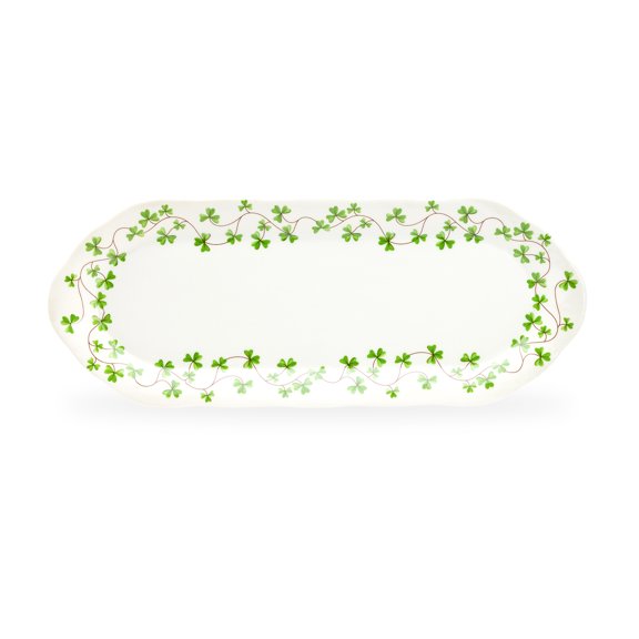 Grace Teaware Shamrock 15.75" Fine Porcelain Oval Serving Tray
