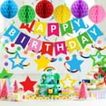 thumbnail image 2 of Birthday Decorations, Happy Birthday Banner with Balls, Stars, Circle Dots, Happy Birthday Party Decorations for Women Men Boys Girls (Rainbow), 2 of 7