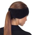 thumbnail image 3 of Diadema de cola de caballo Sunnimix para mujeres, Warm Polar Fleece, Negro, 3 of 8