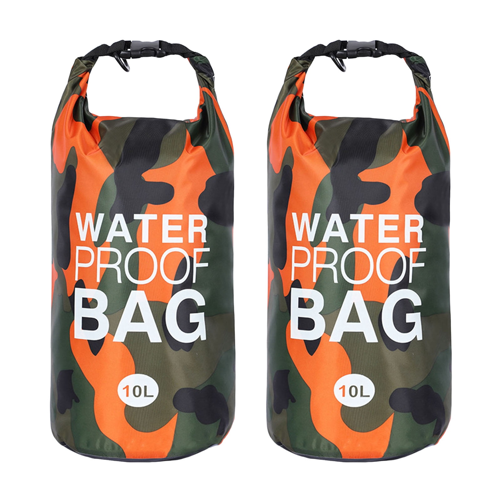 YIFAEUX 2Pcs 10L Camouflage Drifting Waterproof Bag Large Capacity Lightweight Portable Outdoor Kayaking Diving Swimming Floating Rafting Beach Dry Sack