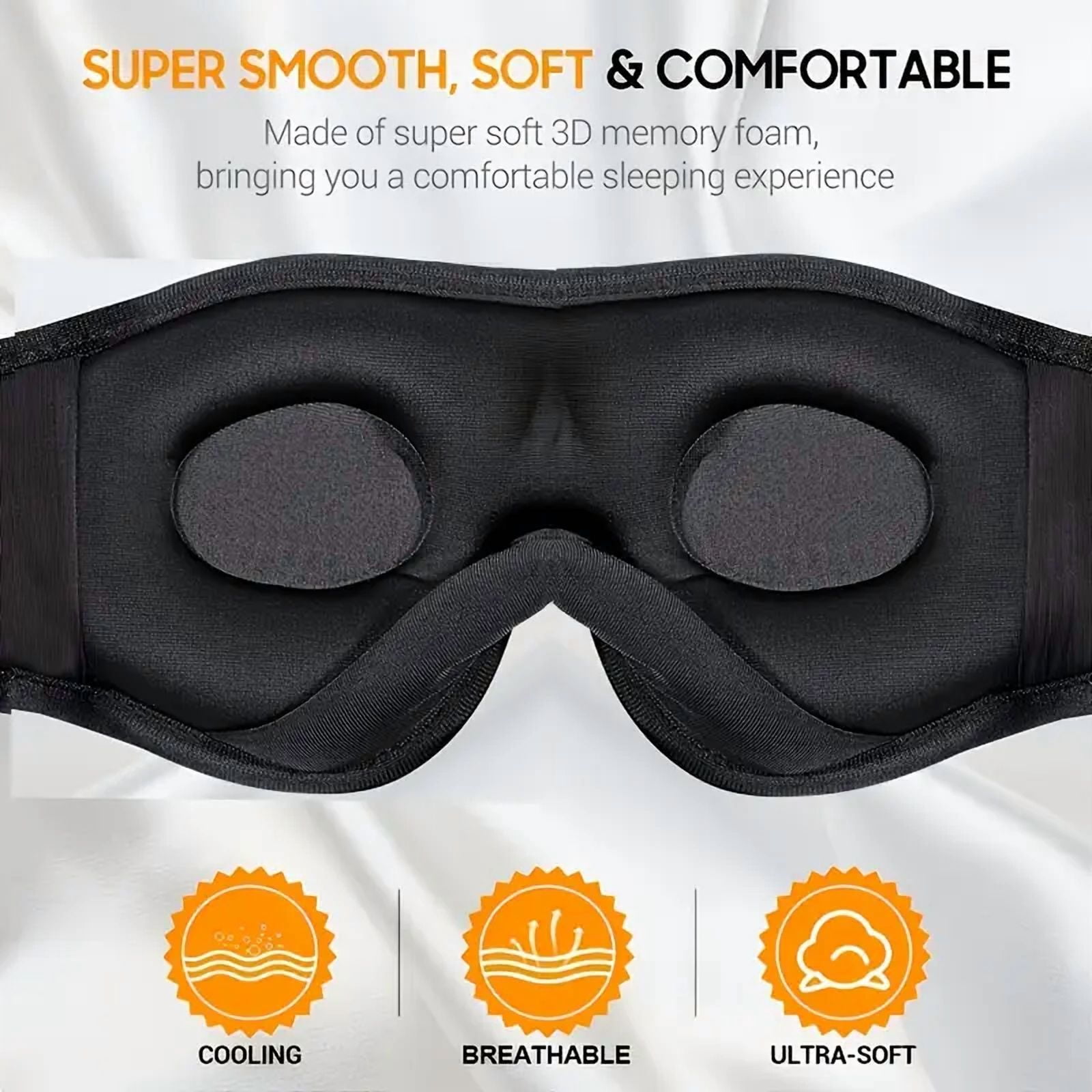 3D Sleep Mask with Bluetooth Headphones,Sleep Headphones Breathable Sleeping Headphones for Side Sleepers Best Gift and Travel,Blue